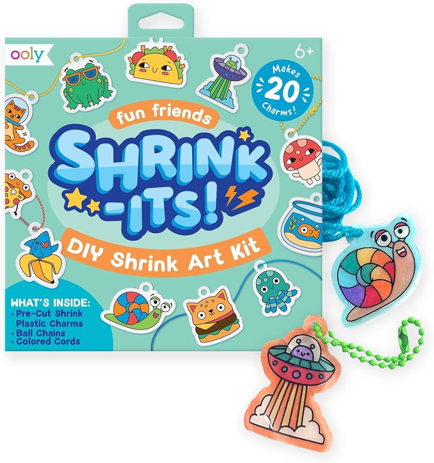 Ooly Shrink-Its 28 PC DIY Shrinking Art Kit That Creates Charms and Tags, Includes 20 Plastic Pre... | Amazon (US)