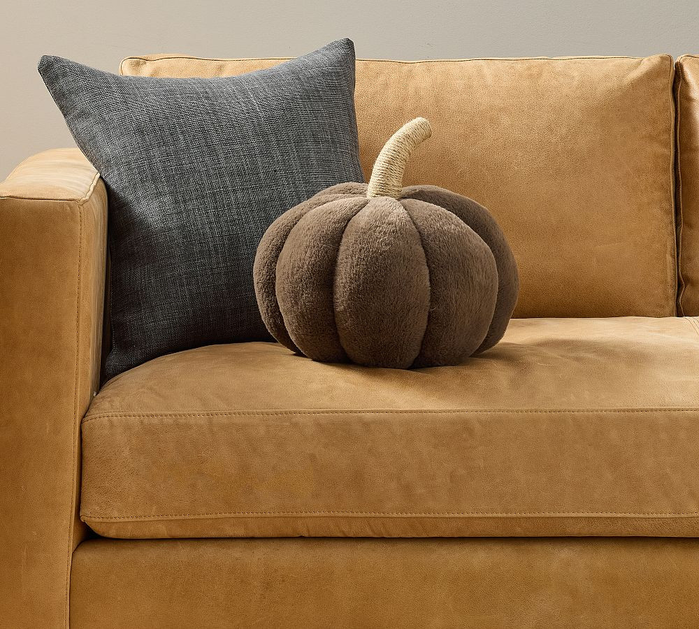Faux Fur Pumpkin Shaped Pillow | Pottery Barn (US)