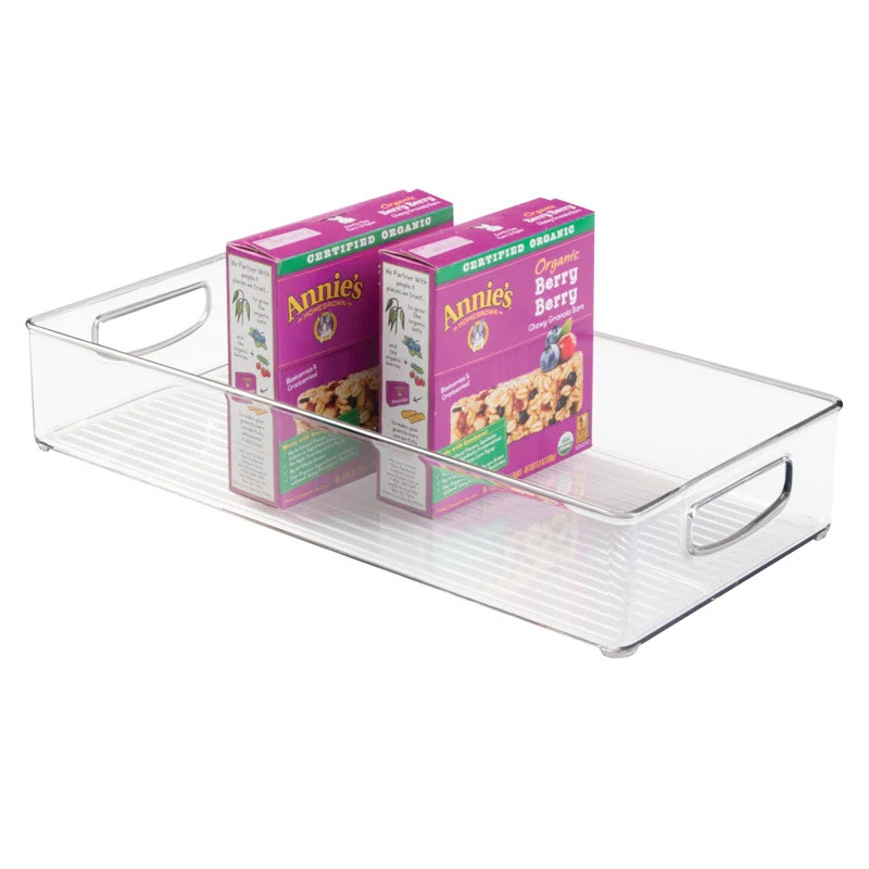 iDesign Plastic Kitchen Storage Organizer Binz with Handles, 16" x 8" x 3", Clear | Wayfair | Wayfair North America