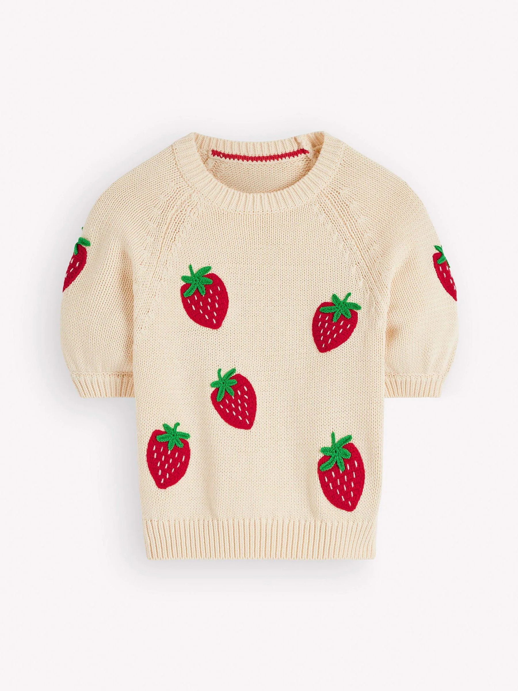 Boden Boden Cream Margot Puff Sleeve T-Shirt | Next US