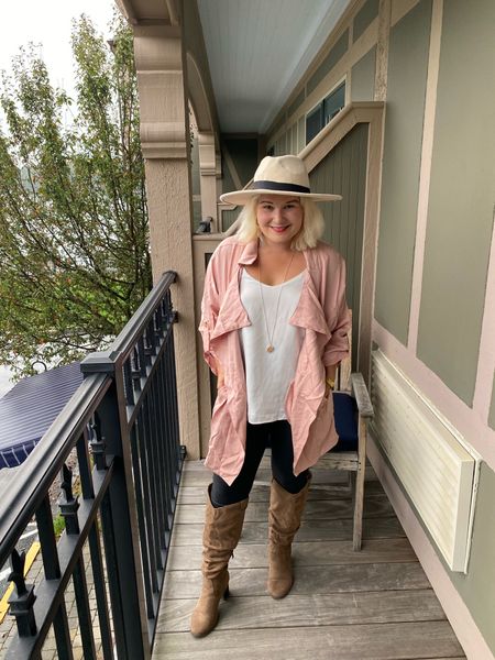 The jacket now comes in a blush color and I am obsessed! Fit is true to size. 

#LTKSeasonal #LTKstyletip #LTKcurves