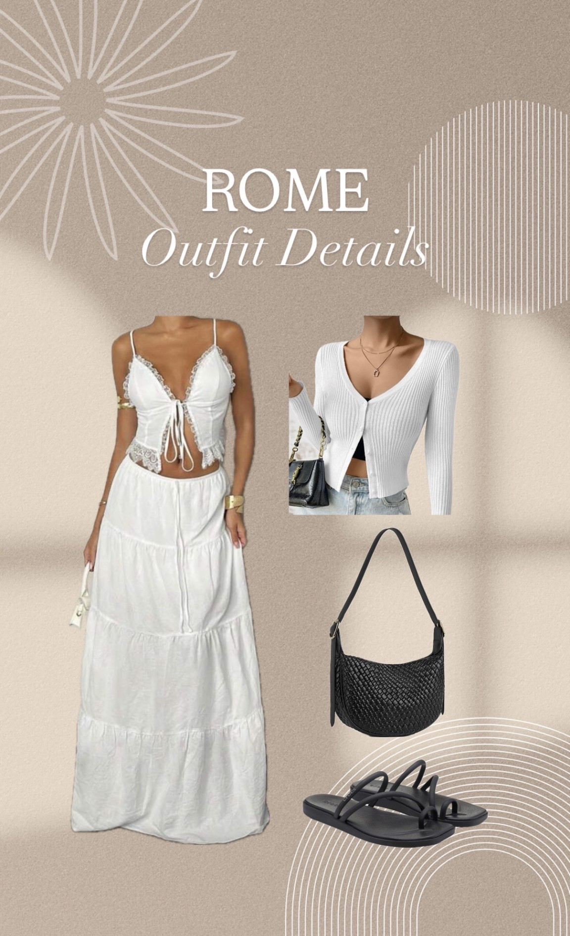 Rome Outfit Details 🤍
.
.
.
Skirt set, Rome outfits, Italy outfits, maxi skirts, vacation outfits, vacation fits, travel outfits, girly outfits, Italian outfits, summer outfits, simple cardiganns

#LTKFindsUnder100 #LTKTravel #LTKPetite