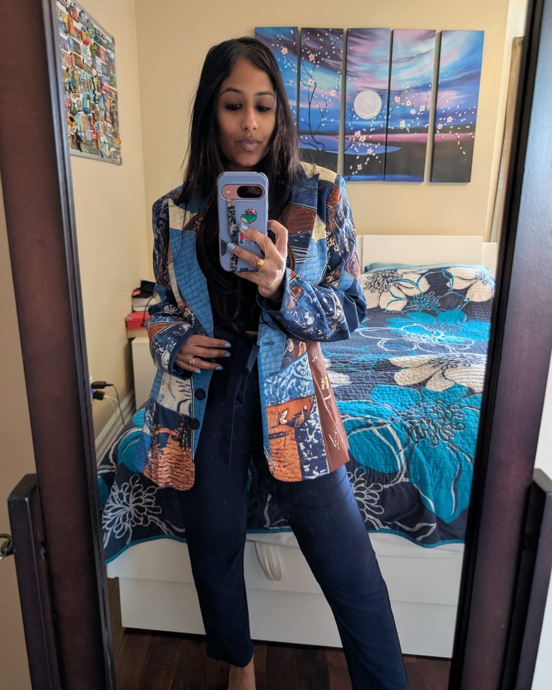 Work wear, office wear, blazer , print blazer, dress pants, beige twill pants, black crop top, hair volumizer, skincare, makeup, work outfit 

#LTKworkwear #LTKsale #LTKstyletip