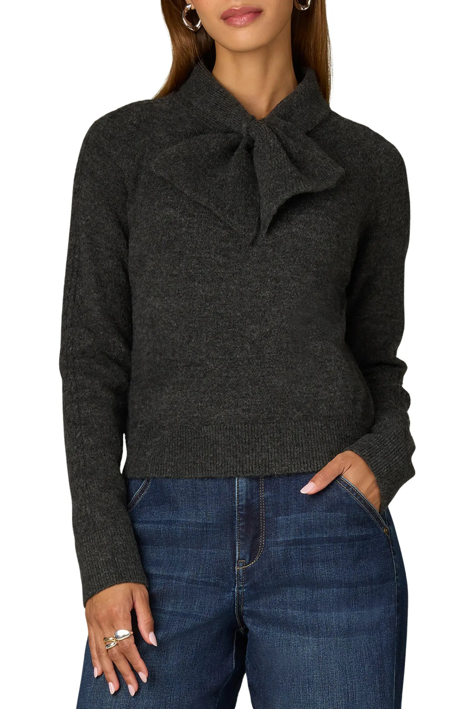Wit & Wisdom Tie Neck Sweater (Women) | Nordstrom | Nordstrom