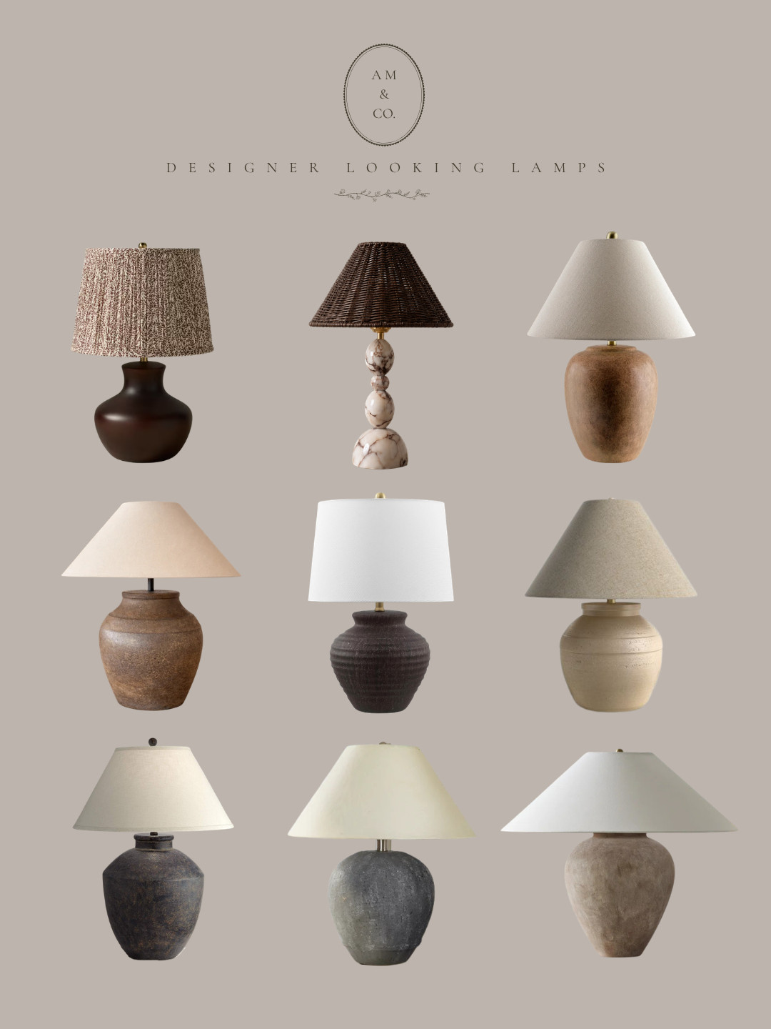 Designer Looking Lamps

#DesignerLighting #DesignerLamps #TableLamp #LightingDesign #InteriorLighting #HomeDecor #InteriorDesign #CollectedHome #ElevatedInteriors #TimelessInteriors #NeutralHome #WarmInteriors #VintageInspired #EnglishCottageStyle #CozyInteriors #HomeStyling #DecorInspo #InteriorInspo #LightingInspo #DesignerHome

#LTKHome #LTKSaleAlert