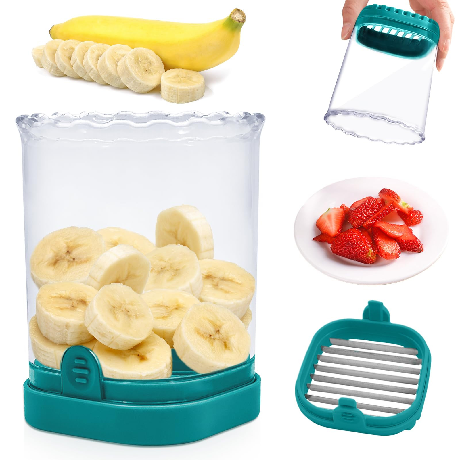 Fruit Slicer Cup: Strawberry Slicer, Strawberries Cutter Cup, Speed Cutter for Banana Grape Egg K... | Amazon (US)