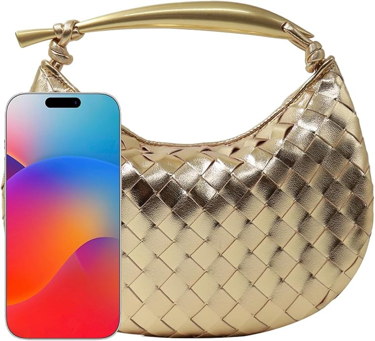 Woven Leather Dumpling Bag Dinner Handbag For Women Purse Hobo Bag Knotted Evening Bag | Amazon (US)