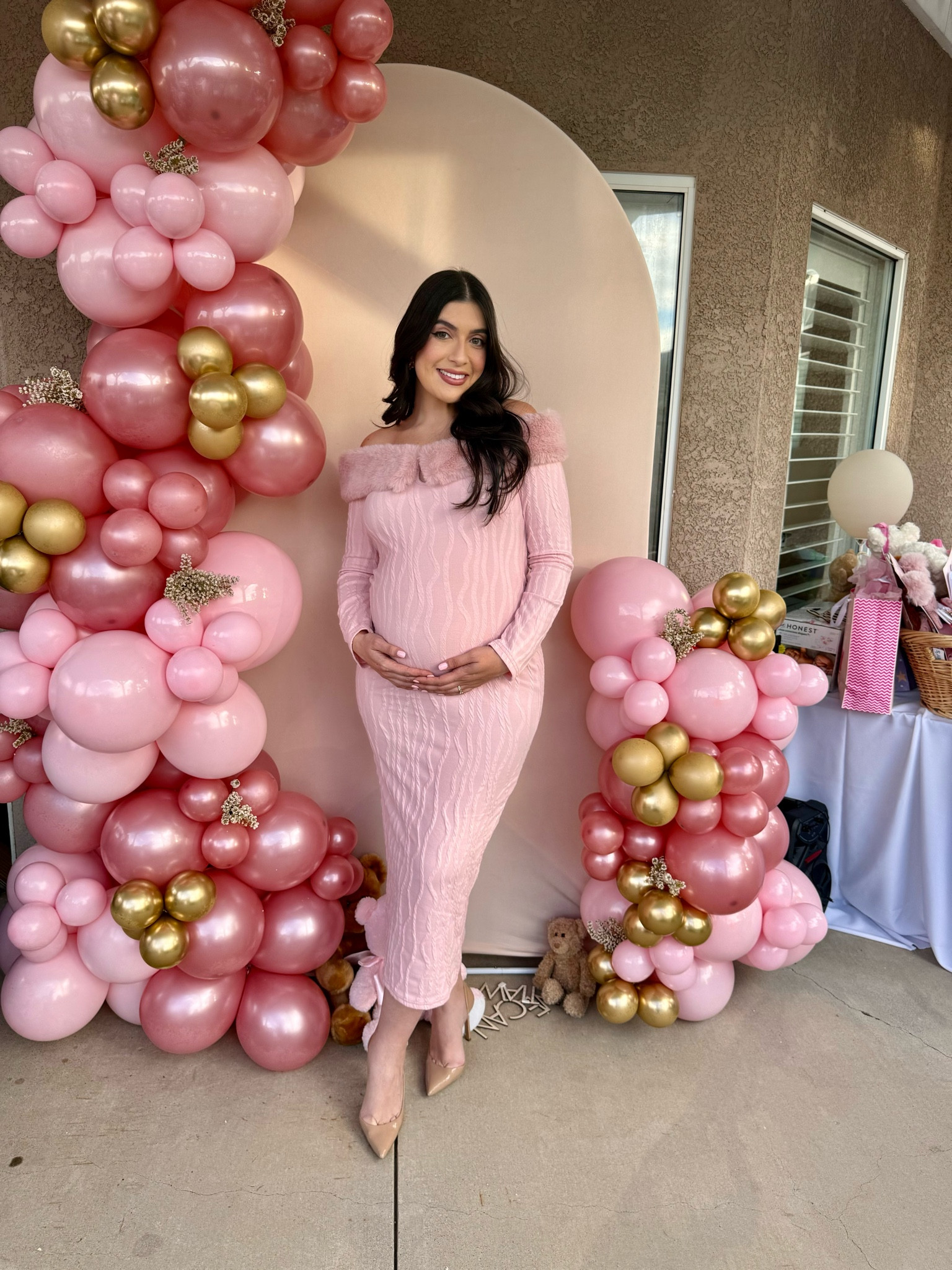 Baby shower dress! Not maternity but the dress is so stretchy and pretty. I sized up one size to an L. 

#LTKFindsUnder50 #LTKBump #LTKStyleTip