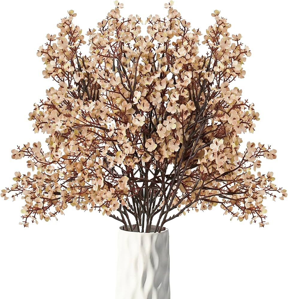 Mandy's Light Brown Artificial Baby’s Breath Flowers 15 Bundles Silk Gypsophila with Bendable S... | Amazon (US)