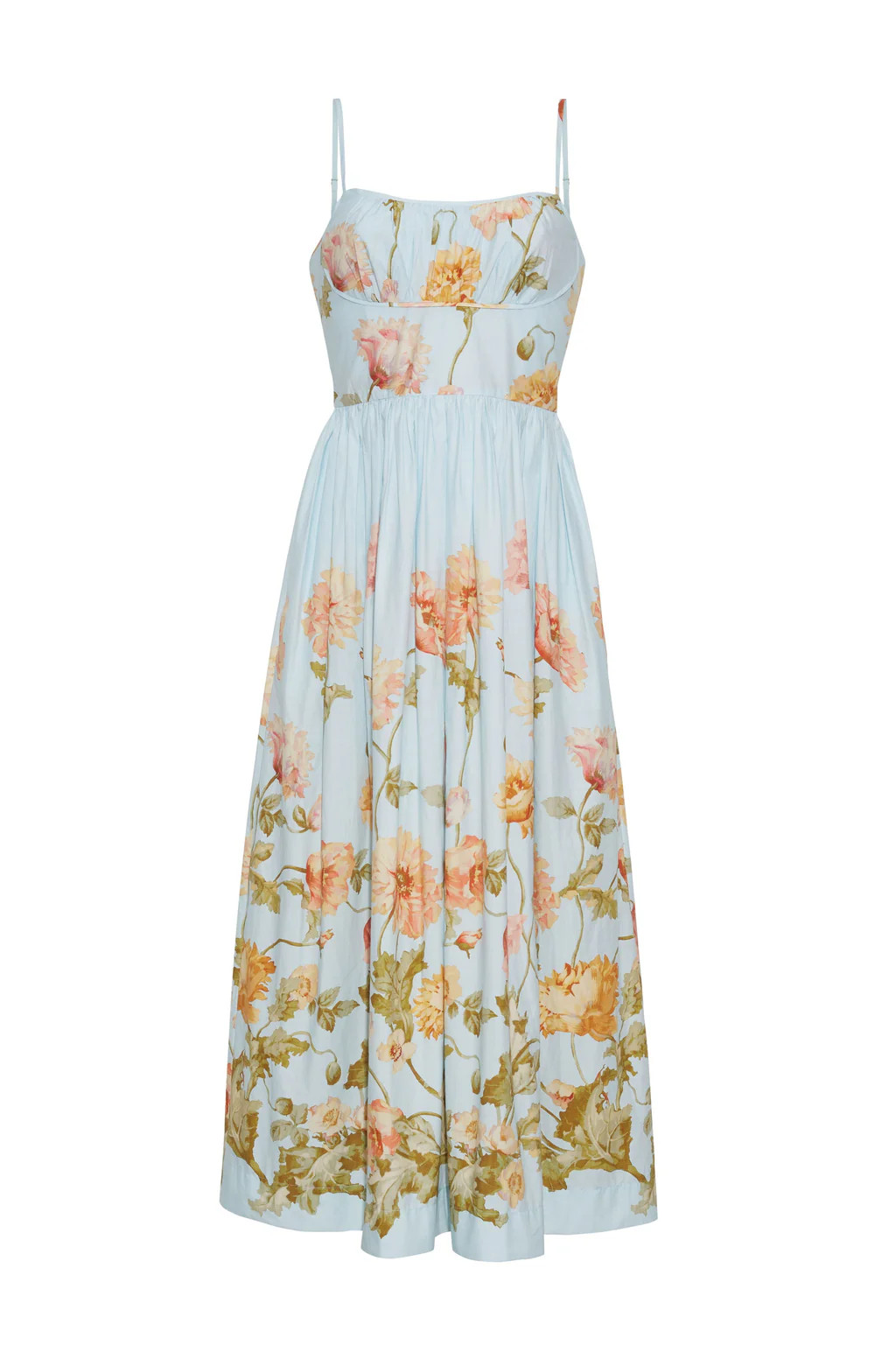Alba Midi Dress in Lockwood Flora Sky | Over The Moon