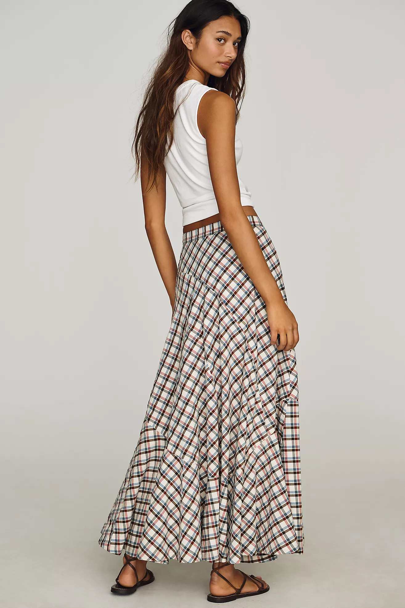 By Anthropologie Olivette Plaid Maxi Skirt | Anthropologie (US)