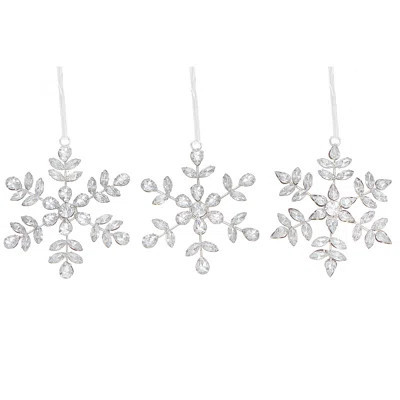 Beaded Snowflake Ornament (3 Pc Set) | Wayfair North America