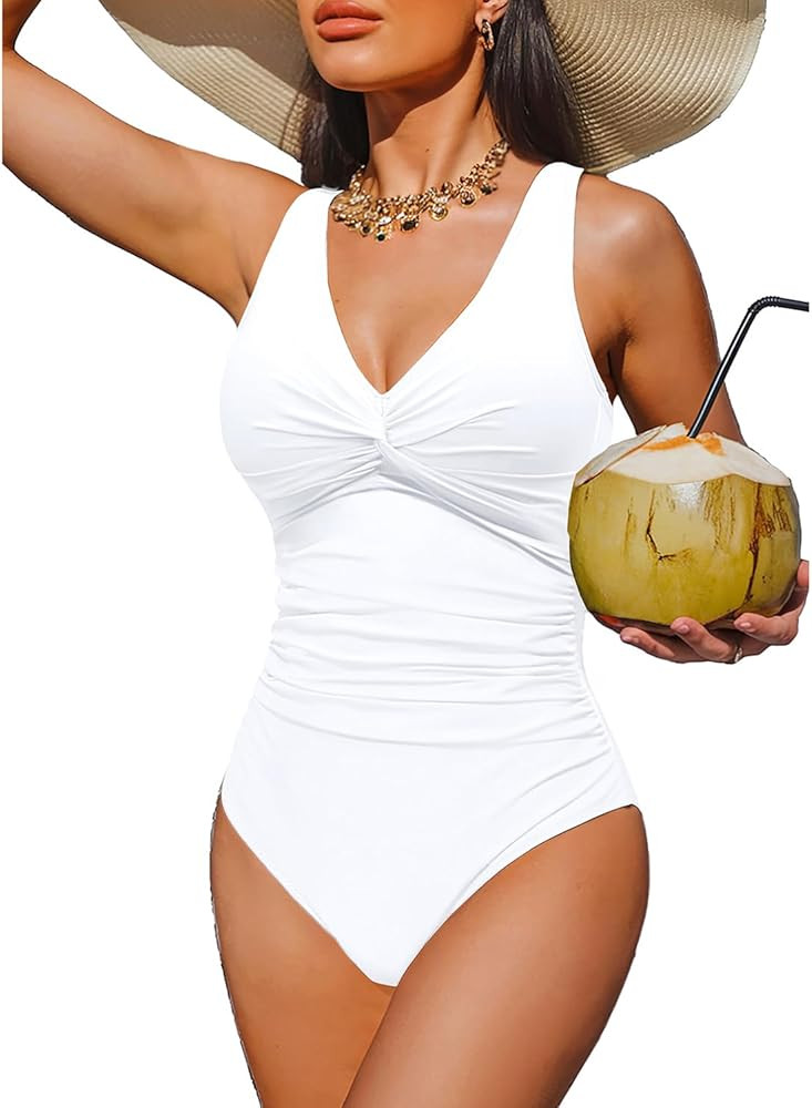 Holipick Women Tummy Control One Piece Swimsuit - Push Up Bathing Suit Full Coverage Slimming Swi... | Amazon (US)