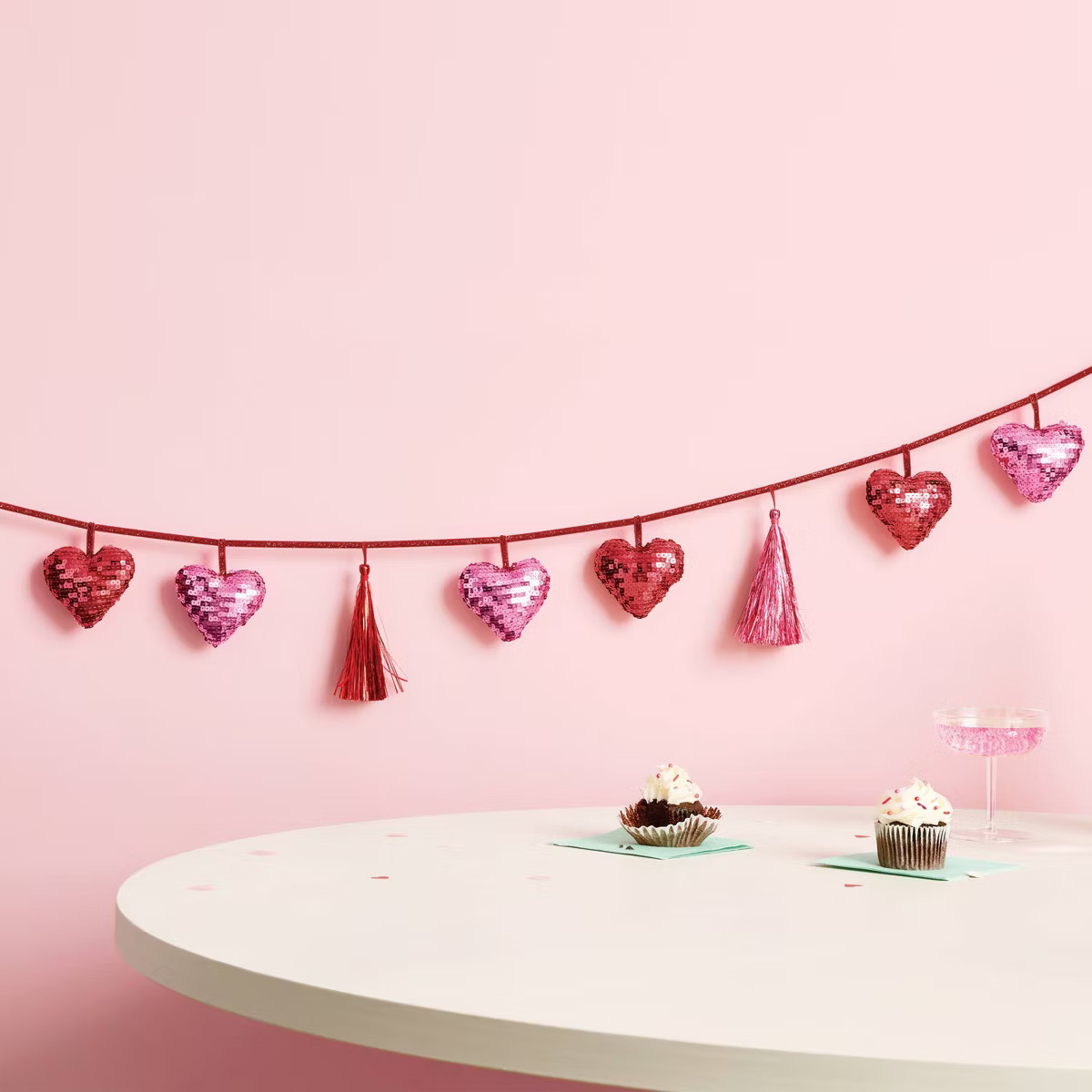 Valentine's Day Stuffed Heart Garland with Tassels - Spritz™ | Target