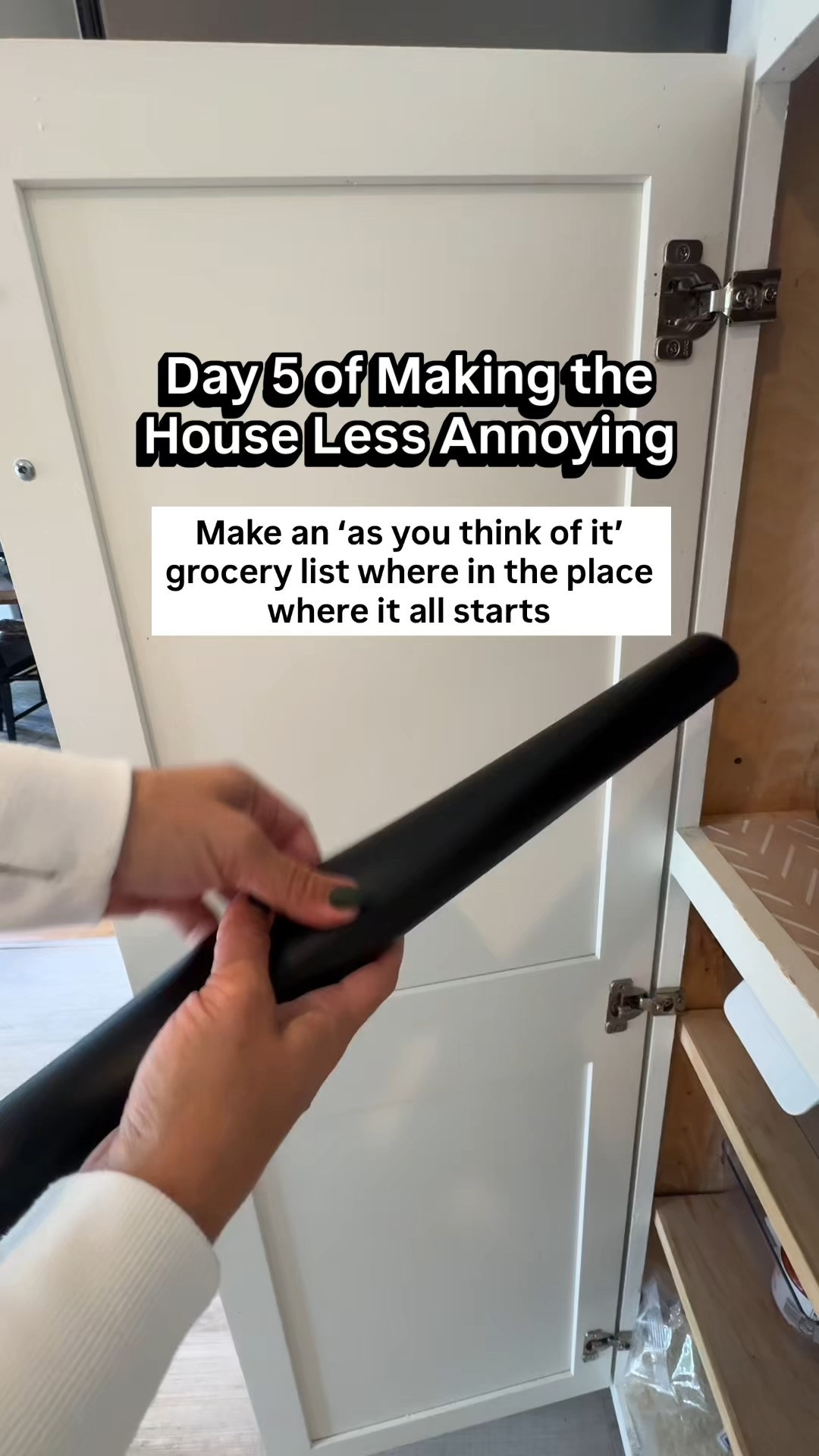 Here’s how we remember what we need and avoid “re-shops”. 

It’s a roll of chalkboard contact paper stuck inside the pantry. I jot things down as soon as I think of them and snap a pic before heading to the store (or asking anyone else to go).

One less mental tab to keep open. One less thing to forget.

#LTKdayinmylife #LTKHome #LTKmomlife