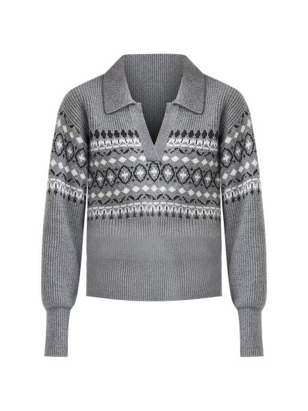 Fair Isle Ribbed Collared Sweater | LOFT
