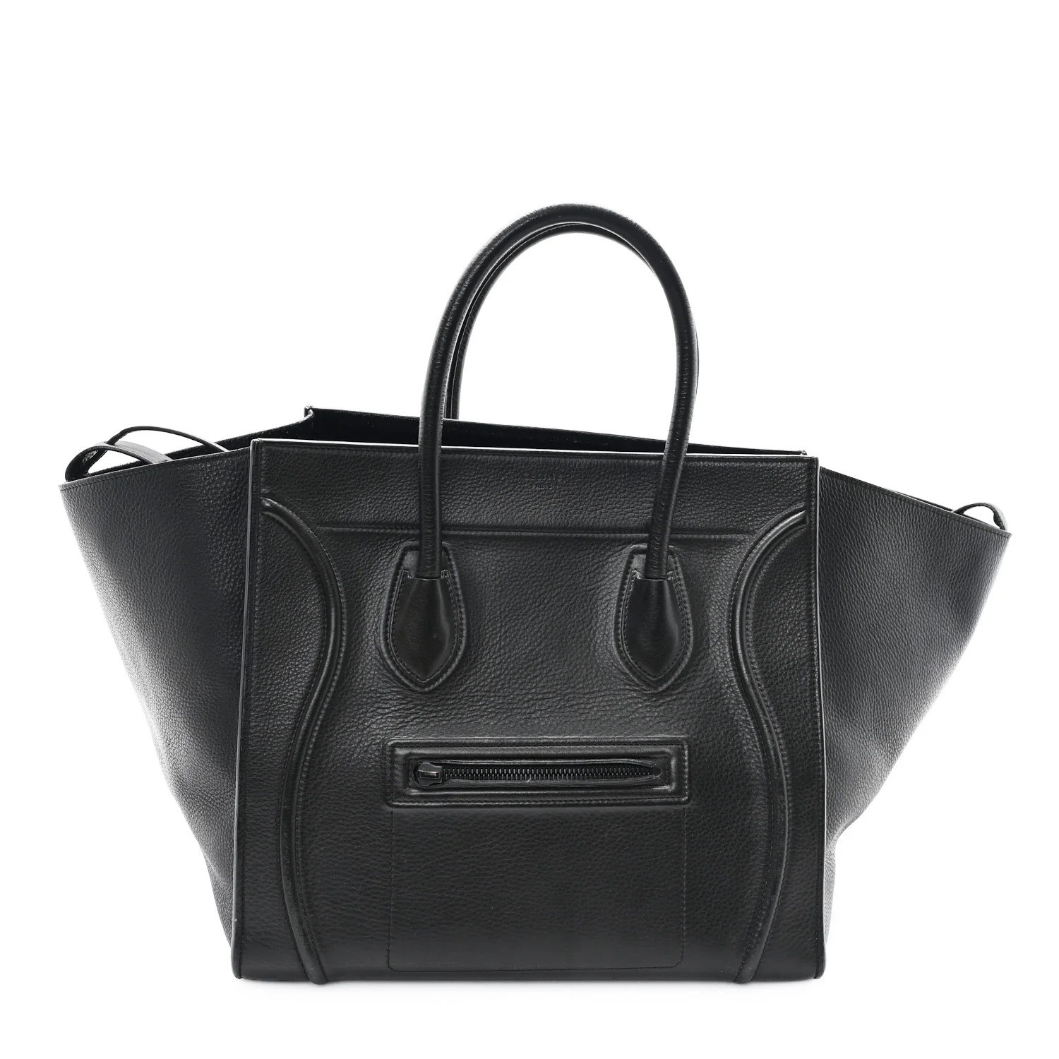 Celine Grained Calfskin Medium Phantom Luggage Black 1737421 | FASHIONPHILE (US)