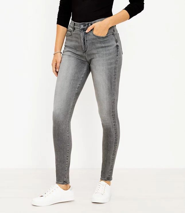 Petite High Rise Sculpt Jeggings in Mid Grey Wash | LOFT | LOFT