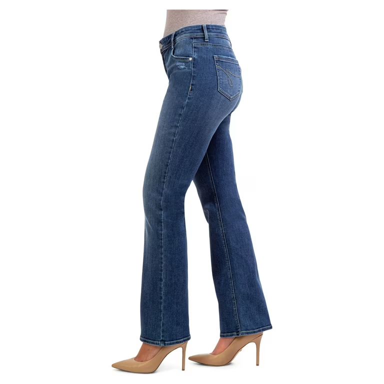Jordache Women’s Mid Rise Bootcut Jeans, Regular and Short Inseam | Walmart (US)