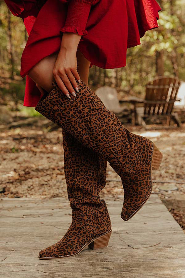 City Slicker Faux Suede Boot in Leopard | Impressions Online Boutique