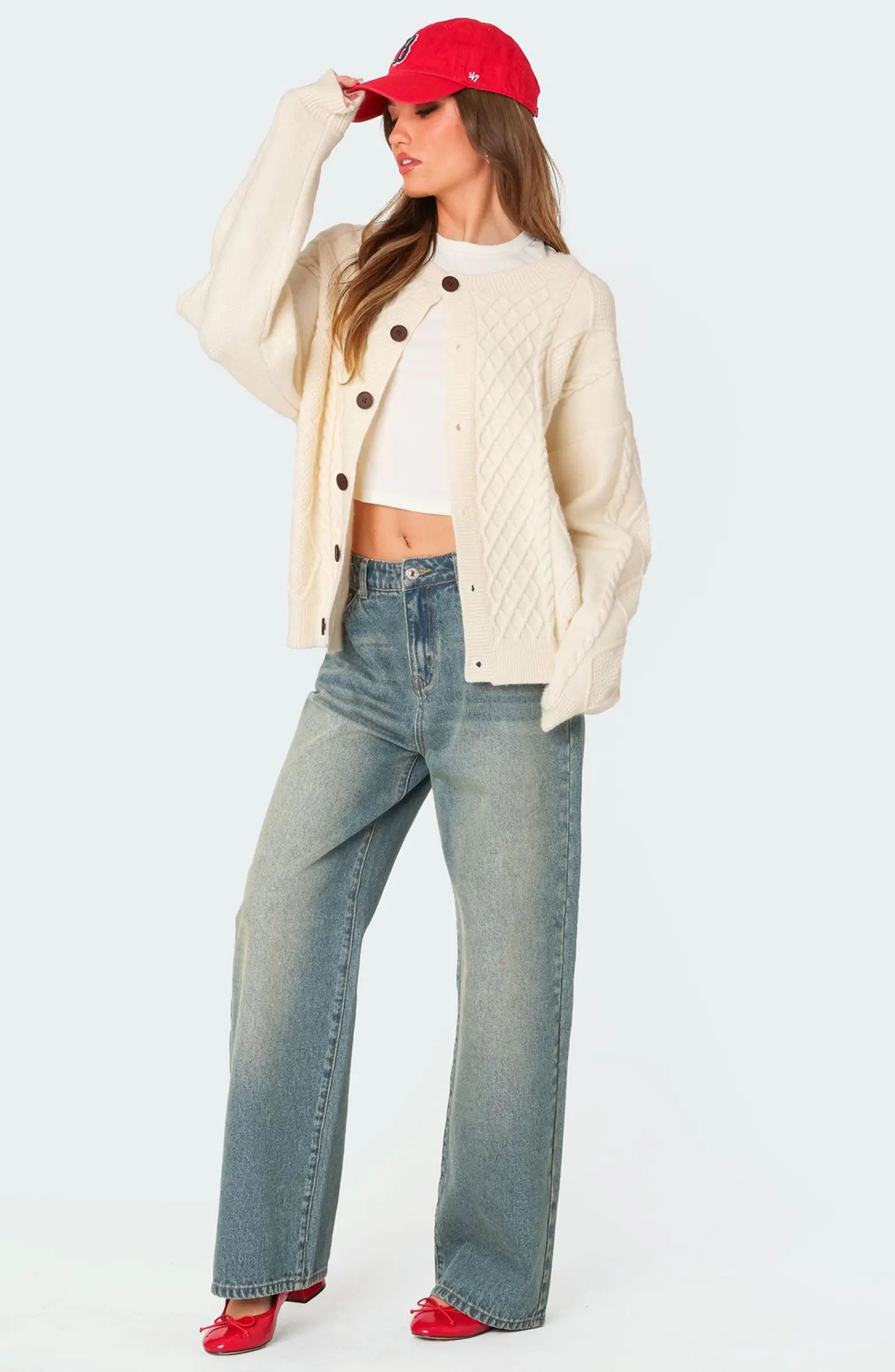 Rory Oversize Cable Stitch Cardigan | Nordstrom
