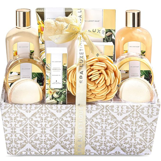 Spa Gift Basket for Women, Spa Luxetique Spa Gift Set for Women - Vanilla Scented Bath Set, 12 Pc... | Amazon (US)