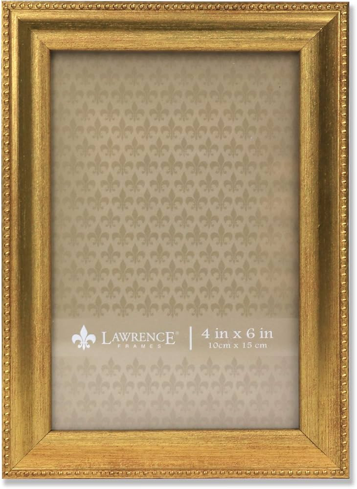 Lawrence Frames Classic Bead Picture Frame, 4x6, Gold | Amazon (US)