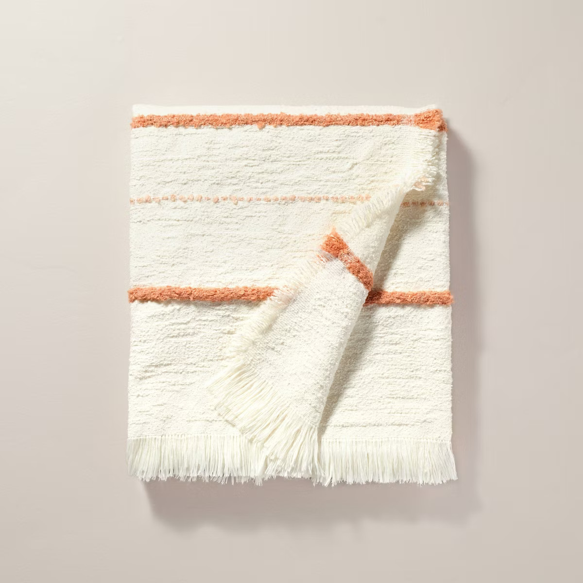 Striped Woven Throw Blanket Sour Cream/Blush - Hearth & Hand™ with Magnolia | Target