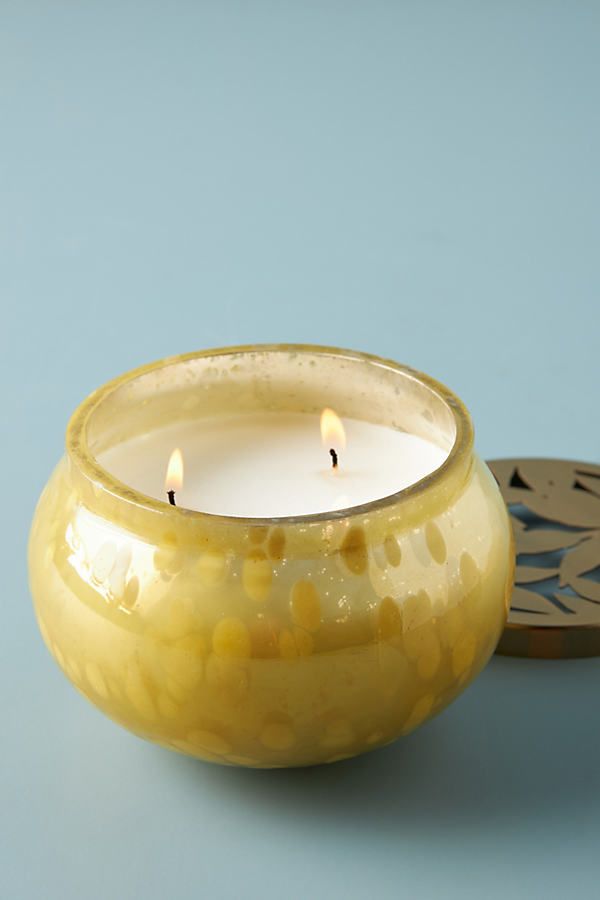 Aurelie Glass Jar Candle By Anthropologie in Yellow | Anthropologie (US)