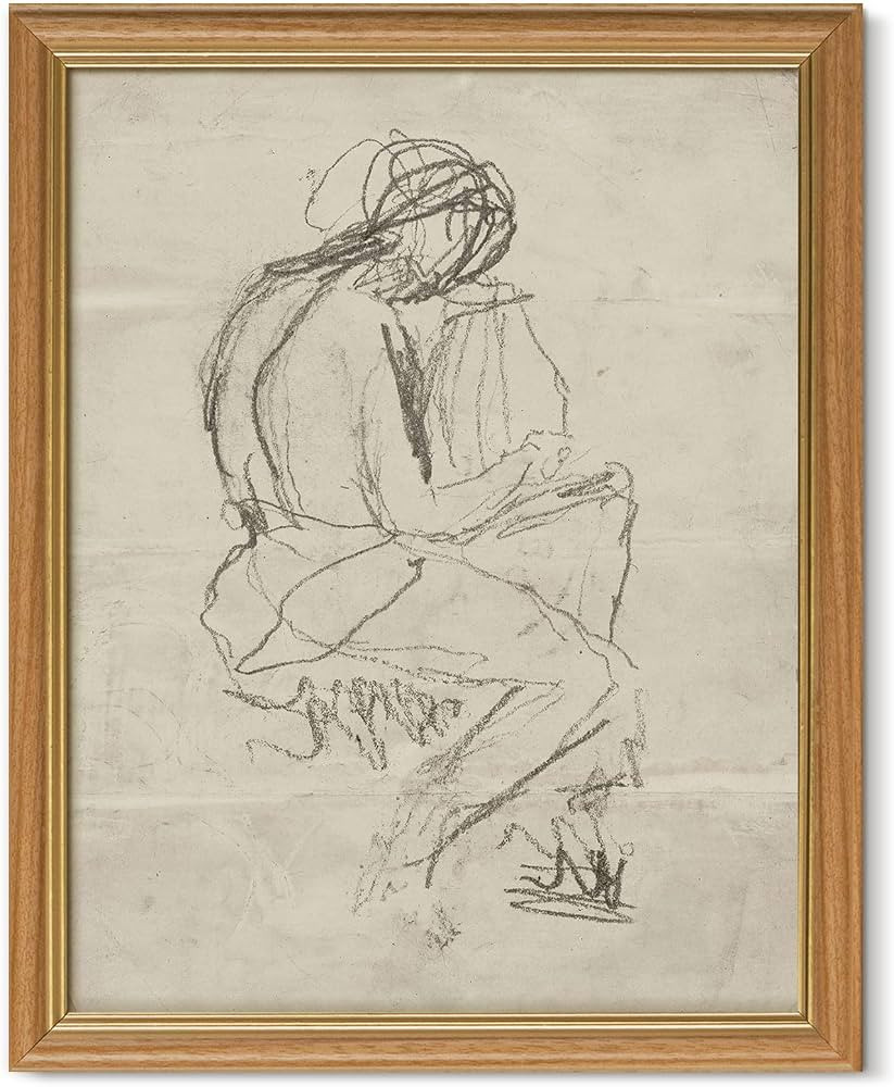 Abstract Figure Sketch Wall Art Neutral Female Line Canvas Prints Modern Bohemian Wall Decor Mini... | Amazon (US)
