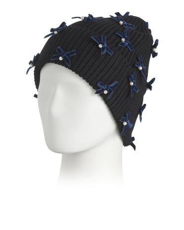 Bow Embellished Beanie | TJ Maxx