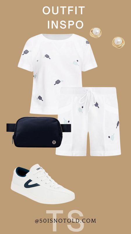 Cute and casual two piece set! Who doesn’t love pickleball? Navy Lululemon belt bag | Casual white sneakers 

#LTKtravel #LTKfitness #LTKstyletip