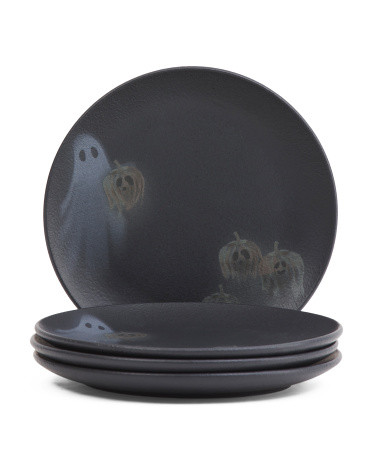 Made In Brazil 4pc 7.5in Pumpkins N Boo Salad Plate Set | TJ Maxx