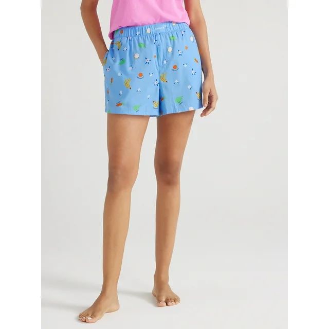 Joyspun Women's Woven Pajama Boxer Shorts, Sizes XS to 3X | Walmart (US)