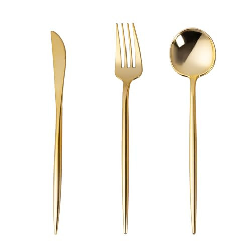 Fabulous Party 150PCS Gold Plastic Silverware,Heavy Duty Disposable Utensils Include 50 Forks,50 Spoons and 50 Knives,Gold Cutlery Plastic Silverware Sets for Party, Birthday,Wedding | Amazon (US)