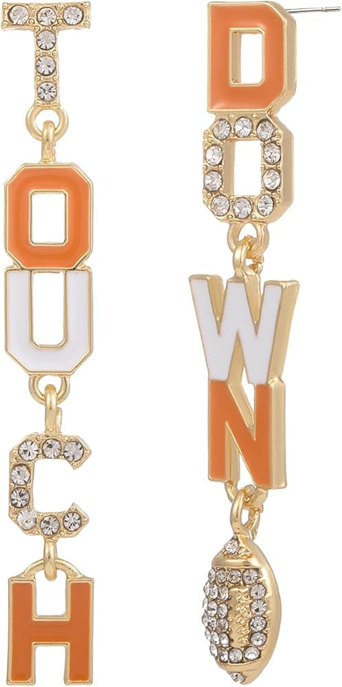 Madison Tyler Football Dangle Earrings for Women | TOUCHDOWN Drop Earrings | Sports Lover Post Ea... | Amazon (US)