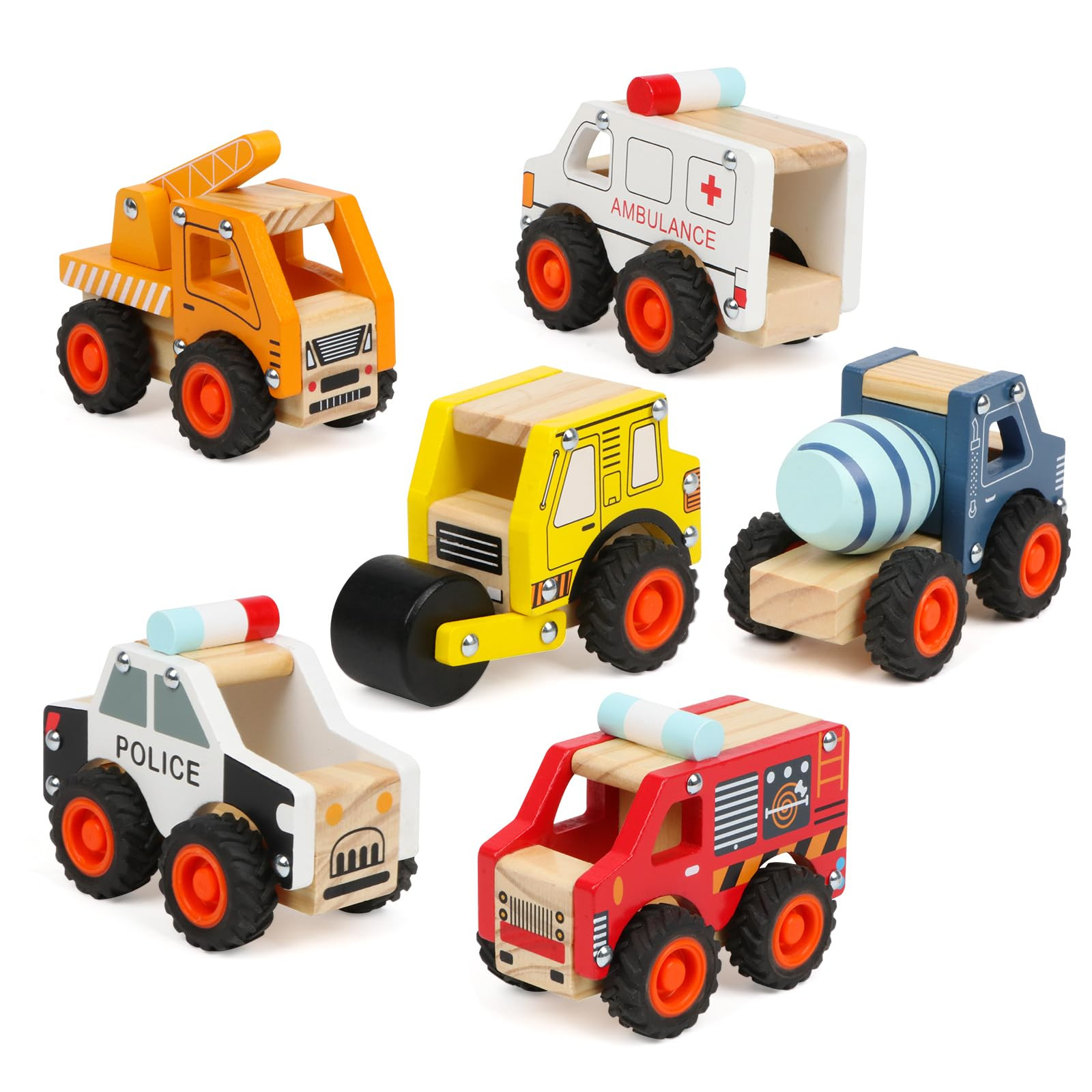 6Pcs Wooden Cars for Toddlers 3+,Car Toys,Push and Go Vehicle,Kid Vehicle Toys,Hand Push Car Toys... | Amazon (US)