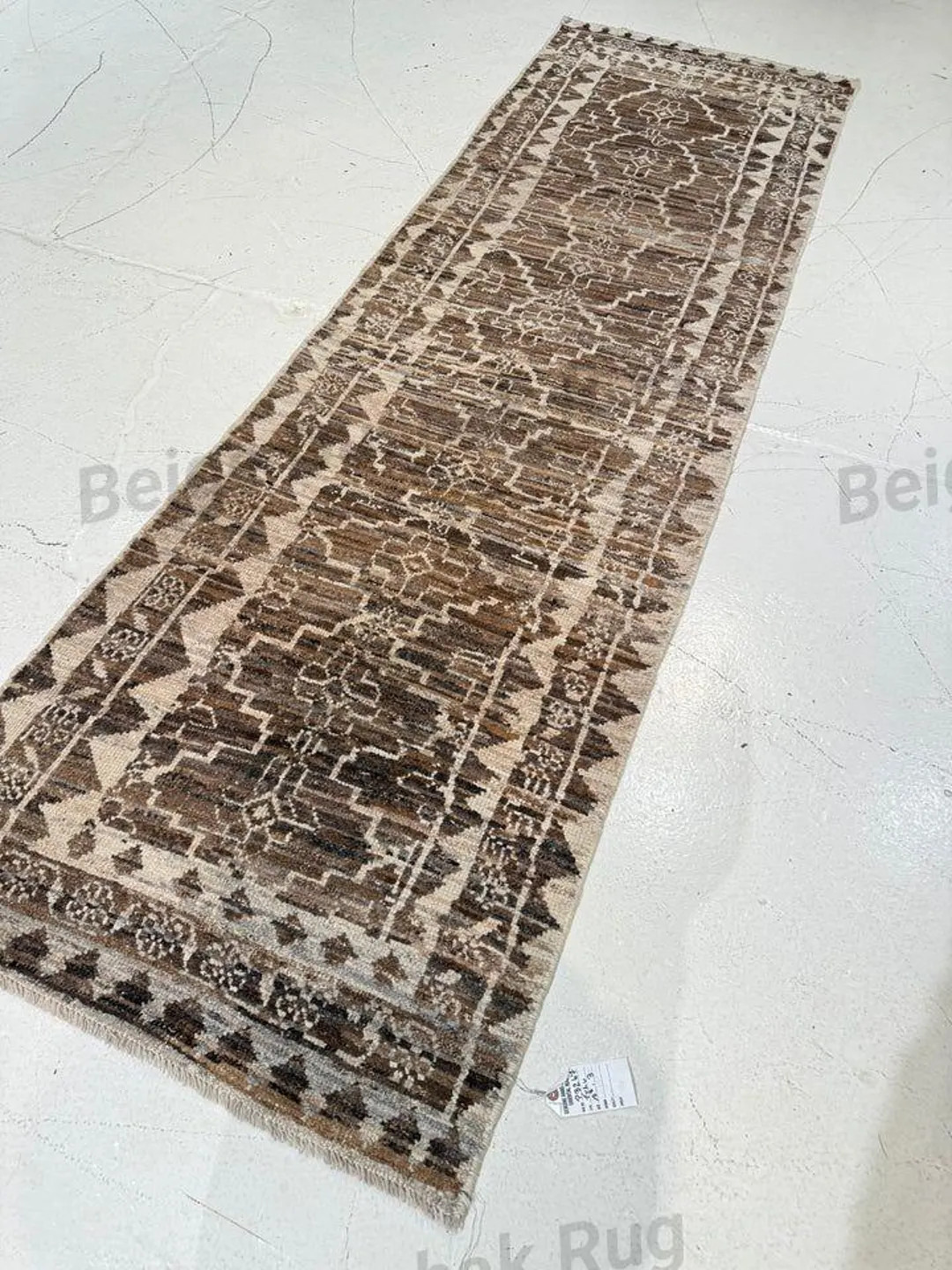 Beautiful Runne Oushak Rug Beige, Brown Turkish Rug Antique Handmade Wool Rug Contemporary Hand K... | Etsy (US)