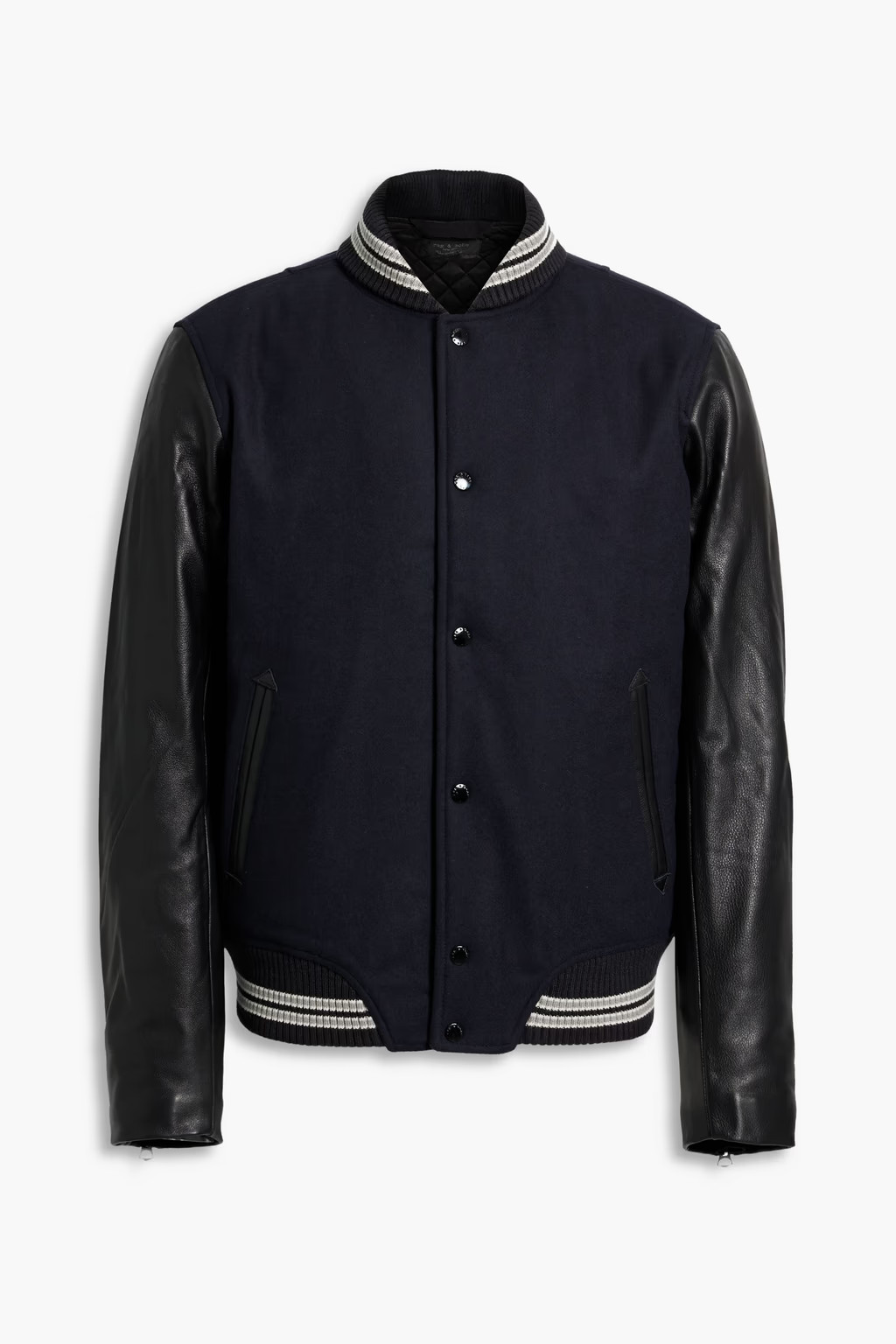 Varsity leather-paneled wool-blend felt jacket | The Outnet (US and CA)