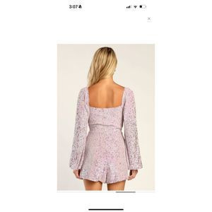 Blushing Sweetie Shiny Light Pink Iridescent Sequin Romper Retails $68 | Poshmark