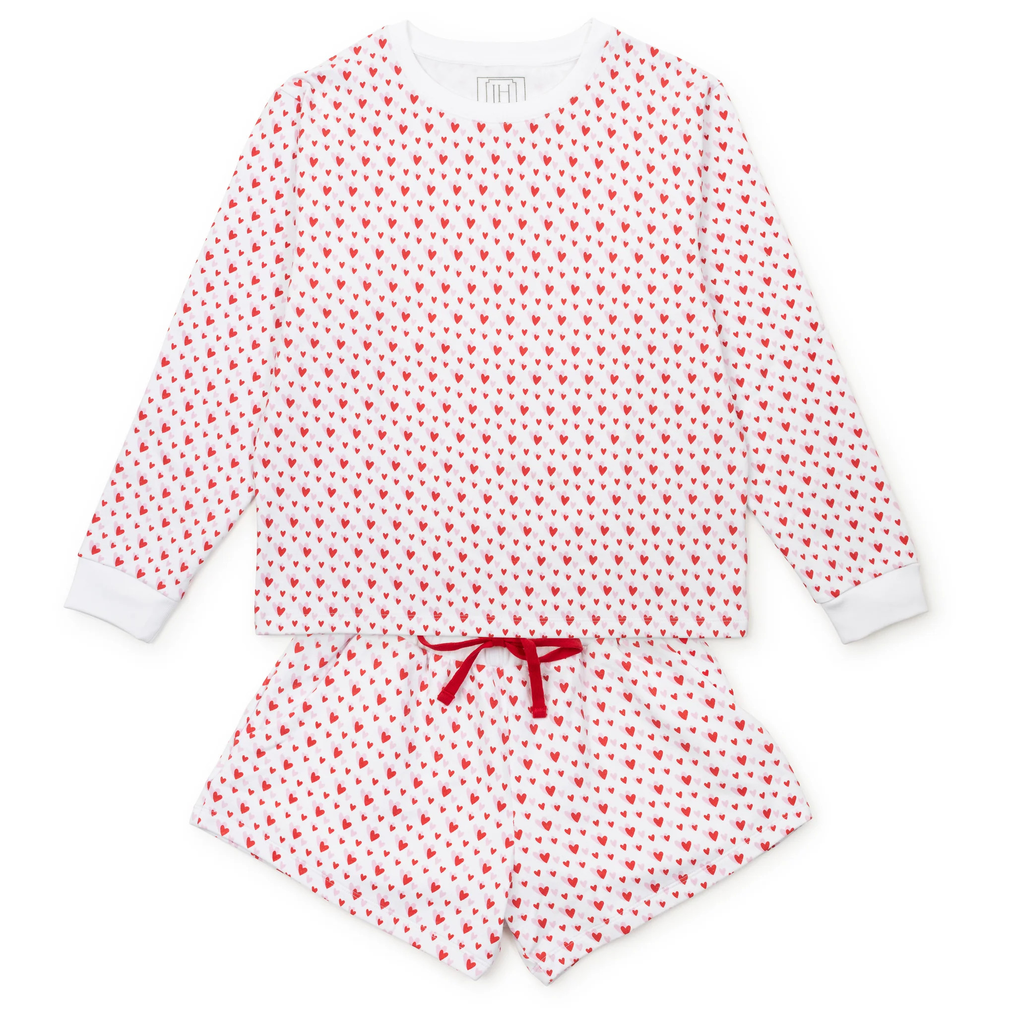 Janann Women's Sweatshirt Short Set - Heart to Heart Pink | Lila and Hayes