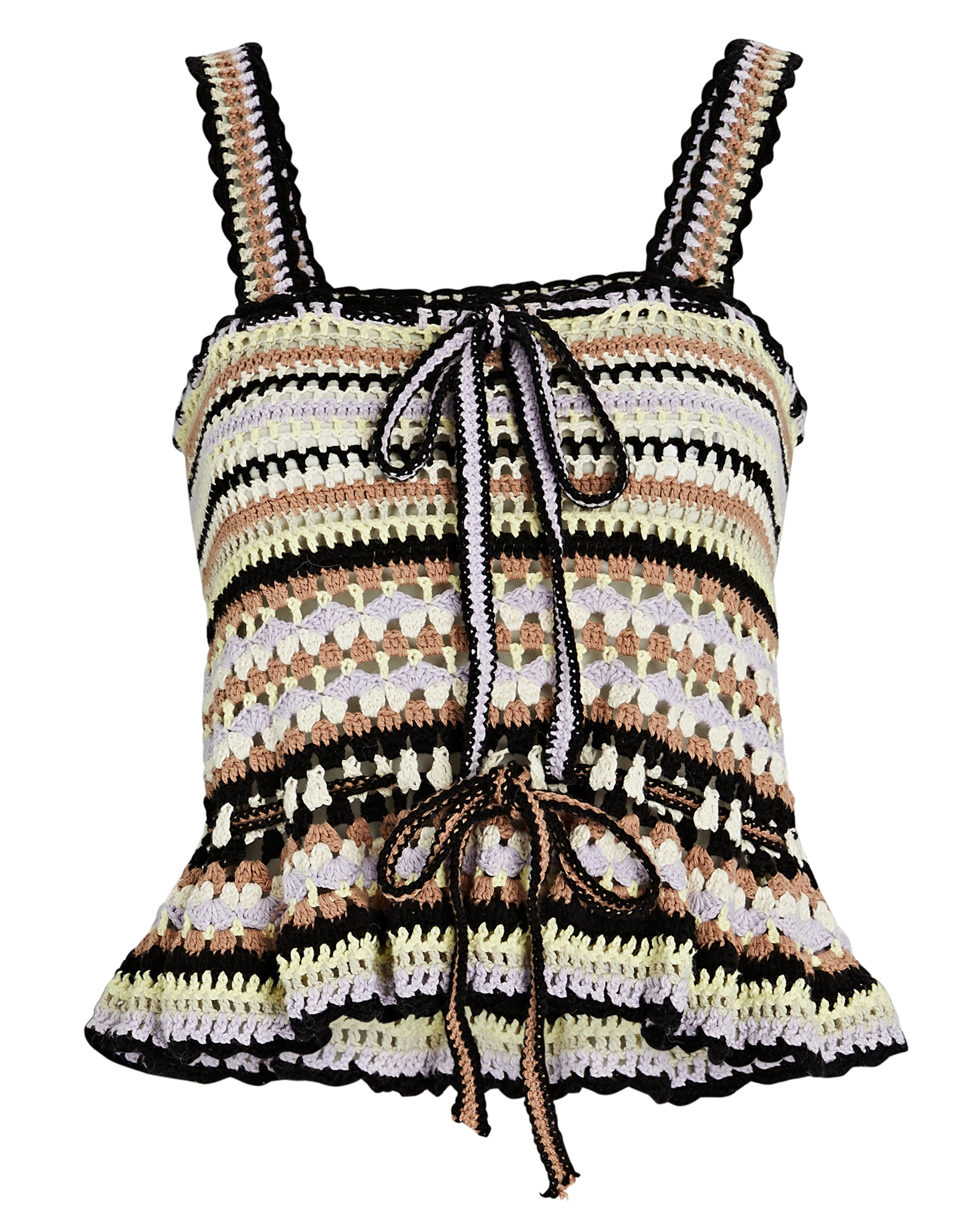 Ulla Johnson Zita Crochet Knit Tank Top, Multi P | INTERMIX