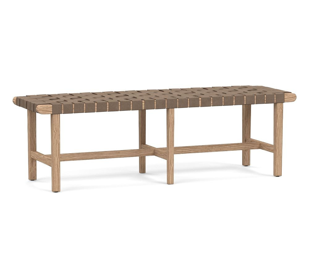 Fenton Woven Leather Bench | Pottery Barn (US)