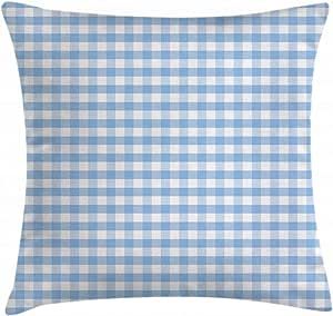 Ambesonne Checkered Throw Pillow Cushion Cover, Little Squares and Stripes Pastel Color Gingham R... | Amazon (US)