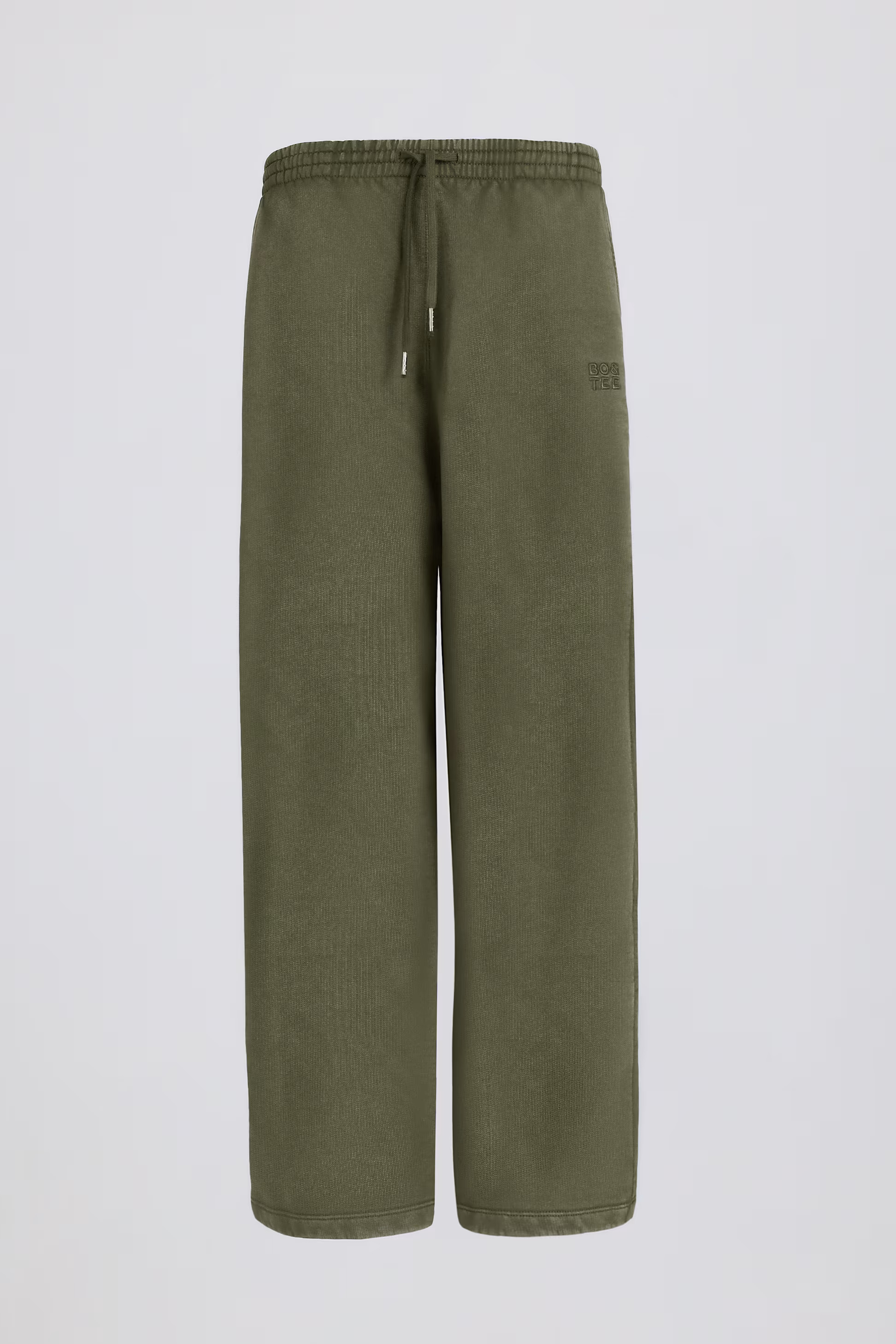 Mid-Rise Wide-Leg Joggers in Light Green | Bo&Tee