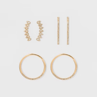 SUGARFIX by BaubleBar Modern Earring Gift Set - Clear | Target