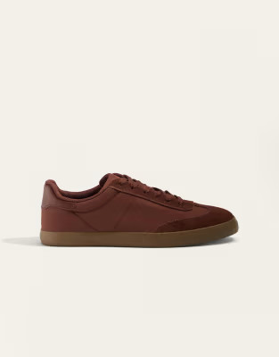 OYSHO Nylon trainers with pieces in red burgundy | ASOS | ASOS (Global)