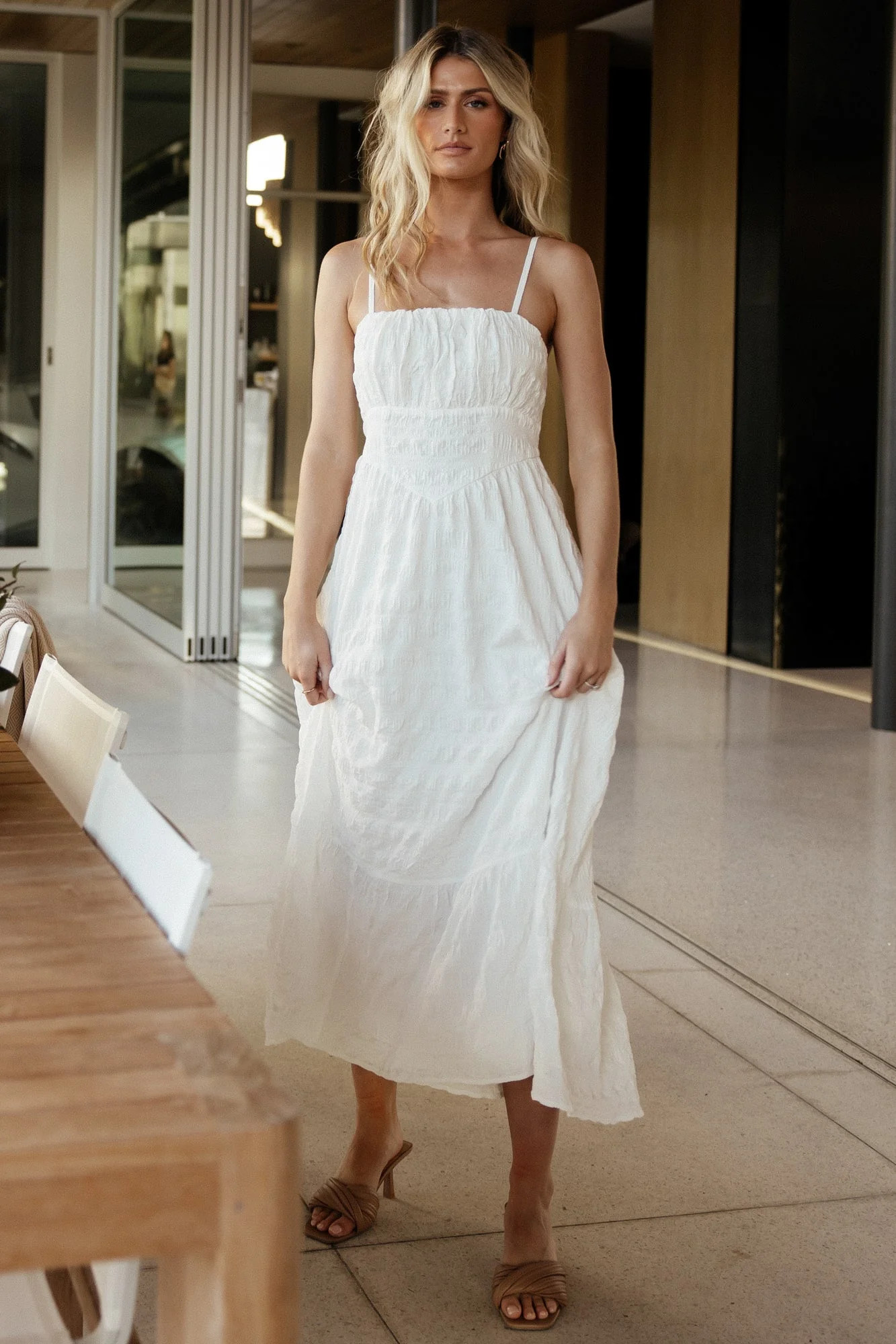 Mikayla Textured Tank Dress | Off White | Baltic Born