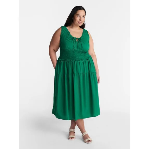 Terra & Sky Women's Plus Sleeveless Smocked Dress, Sizes-0X-5X | Walmart (US)