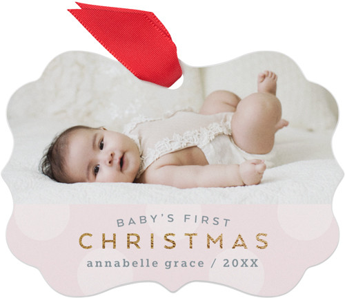 Baby's First Christmas Dots Metal Ornament | Shutterfly